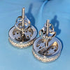 925 Sterling Silver Iced Round Baguette Flooded Out Earrings 10MM