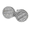 925 Sterling Silver Iced Round Baguette Flooded Out Earrings 10MM