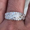 925 Sterling Silver Iced Scratch Scar Claw Mark Nugget Ring Flooded Out CZ