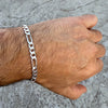 925 Sterling Silver Italy Figaro Link Chain Bracelet 6 MM Thick 6"-9" Inch
