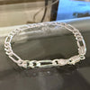 925 Sterling Silver Italy Figaro Link Chain Bracelet 6 MM Thick 6"-9" Inch