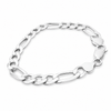 925 Sterling Silver Italy Figaro Link Chain Bracelet 8 MM Thick 6"-9" Inch