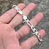 925 Sterling Silver Italy Figaro Link Chain Bracelet 8 MM Thick 6"-9" Inch