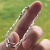 925 Sterling Silver Italy Figaro Link Chain Bracelet 8 MM Thick 6"-9" Inch