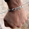 925 Sterling Silver Italy Figaro Link Chain Bracelet 8 MM Thick 6"-9" Inch