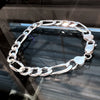 925 Sterling Silver Italy Figaro Link Chain Bracelet 8 MM Thick 6"-9" Inch