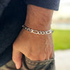925 Sterling Silver Italy Figaro Link Chain Bracelet 8 MM Thick 6"-9" Inch