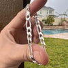925 Sterling Silver Italy Figaro Link Chain Bracelet 8 MM Thick 6"-9" Inch