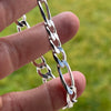 925 Sterling Silver Italy Figaro Link Chain Bracelet 8 MM Thick 6"-9" Inch