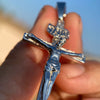 925 Sterling Silver Jesus Crucifix Cross Shiny Pendant Large 2.5" in