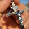 925 Sterling Silver Jesus Crucifix Cross Shiny Pendant Large 2.5" in