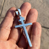 925 Sterling Silver Jesus Crucifix Cross Shiny Pendant Large 2.5" in