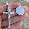 925 Sterling Silver Jesus Crucifix Cross Shiny Pendant Large 2.5" in