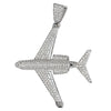 925 Sterling Silver Jet Airplane Pendant CZ Iced Plane Charm