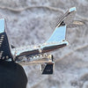 925 Sterling Silver Jet Airplane Pendant CZ Iced Plane Charm