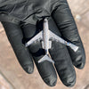 925 Sterling Silver Jet Airplane Pendant CZ Iced Plane Charm