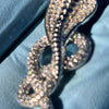 925 Sterling Silver King Cobra Snake Serpent Iced CZ Flooded Out Pendant