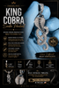 925 Sterling Silver King Cobra Snake Serpent Viper Iced CZ Flooded Out Pendant