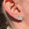 925 Sterling Silver Kite Earrings Iced Flooded Out Moissanite .88ct Pass Diamond Tester