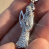 925 Sterling Silver La Santa Muerte Iced Micro Pave Small Pendant