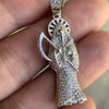 925 Sterling Silver La Santa Muerte Iced Micro Pave Small Pendant