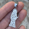 925 Sterling Silver La Santa Muerte Iced Micro Pave Small Pendant