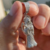 925 Sterling Silver La Santa Muerte Iced Micro Pave Small Pendant