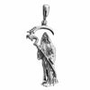 925 Sterling Silver La Santa Muerte Plain Small Colgante Plata 1.5"