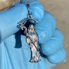 925 Sterling Silver La Santa Muerte Plain Small Colgante Plata 1.5"