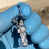 925 Sterling Silver La Santa Muerte Plain Small Colgante Plata 1.5"