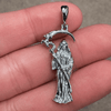 925 Sterling Silver La Santa Muerte Plain Small Dije de Plata 1.5"