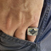 925 Sterling SIlver Master Mason Ring Masonic Freemason Oxidized