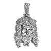 925 Sterling Silver Matte Viking Jesus Head Moissanite VVS D Pendant Small 1"