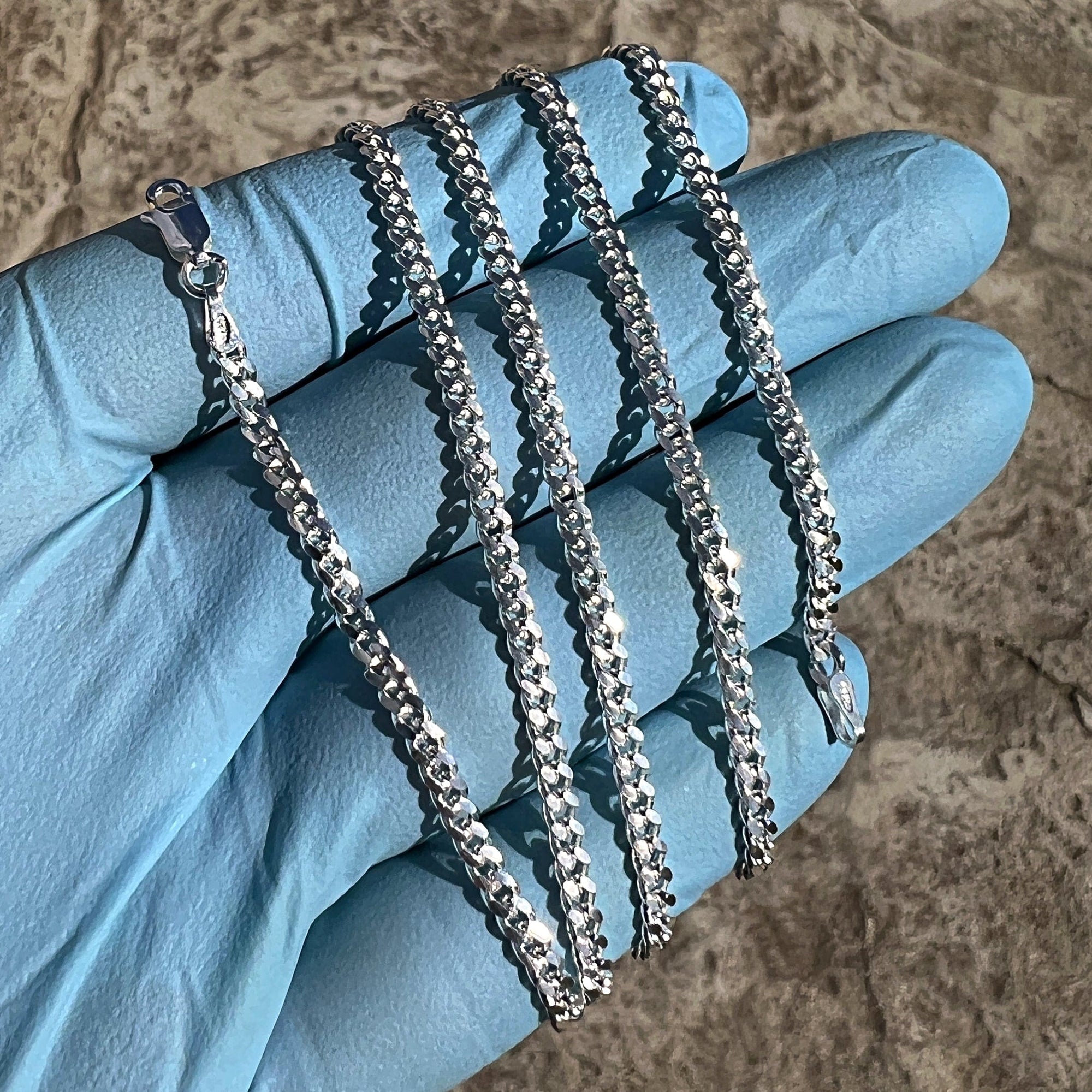 925 Sterling Silver Miami Cuban Link Chain Italy Necklace 3MM 16-30