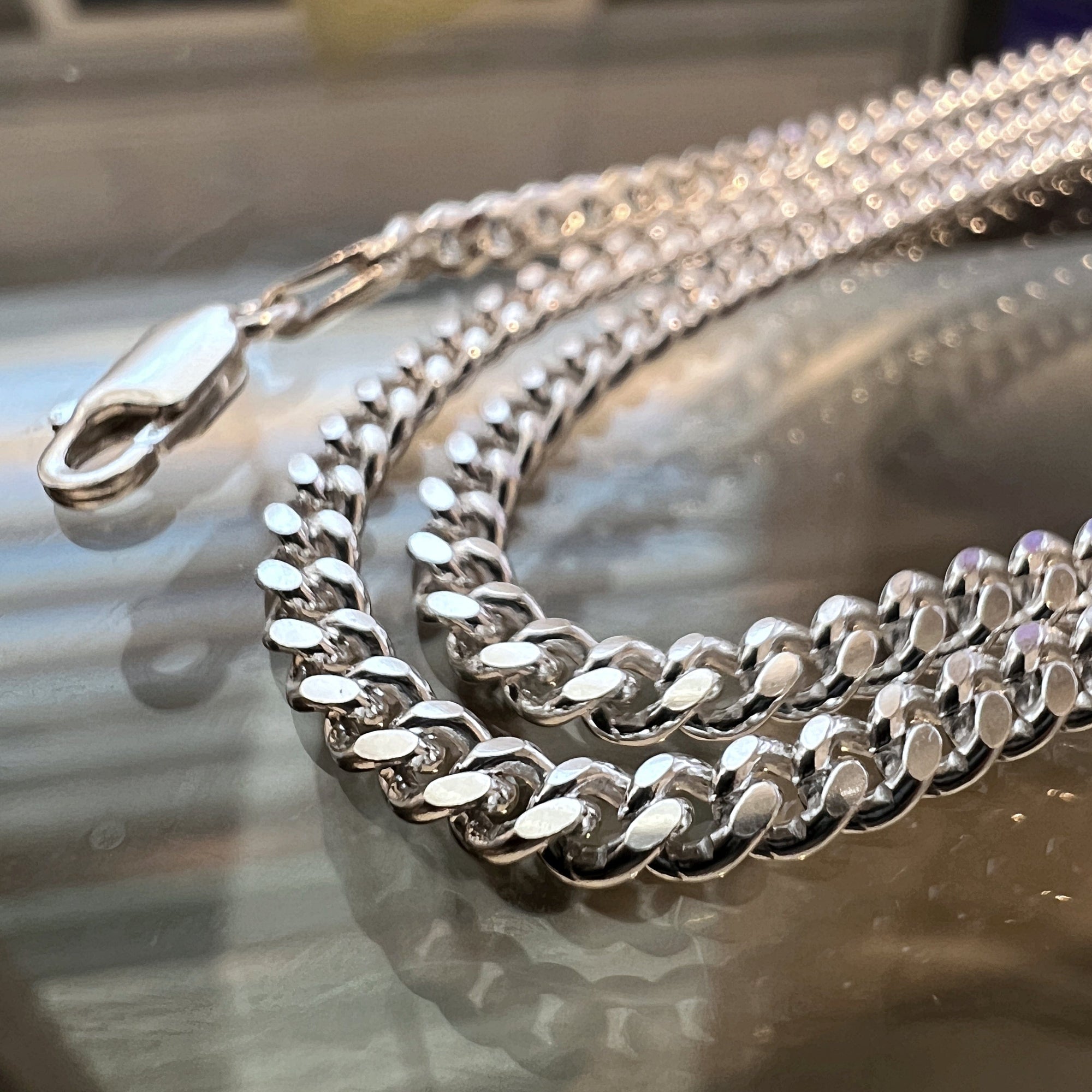 925 Sterling Silver Miami Cuban Link Chain Italy Necklace 3MM 16-30