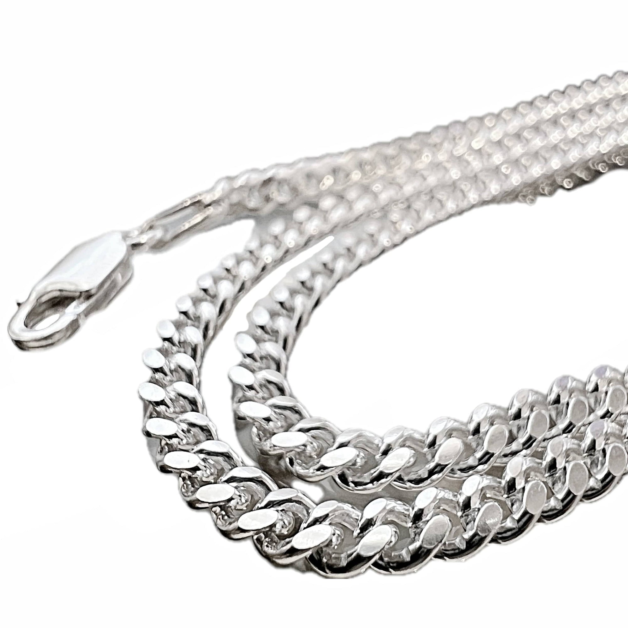 925 Sterling Silver Miami Cuban Link Chain Italy Necklace 3MM 16-30