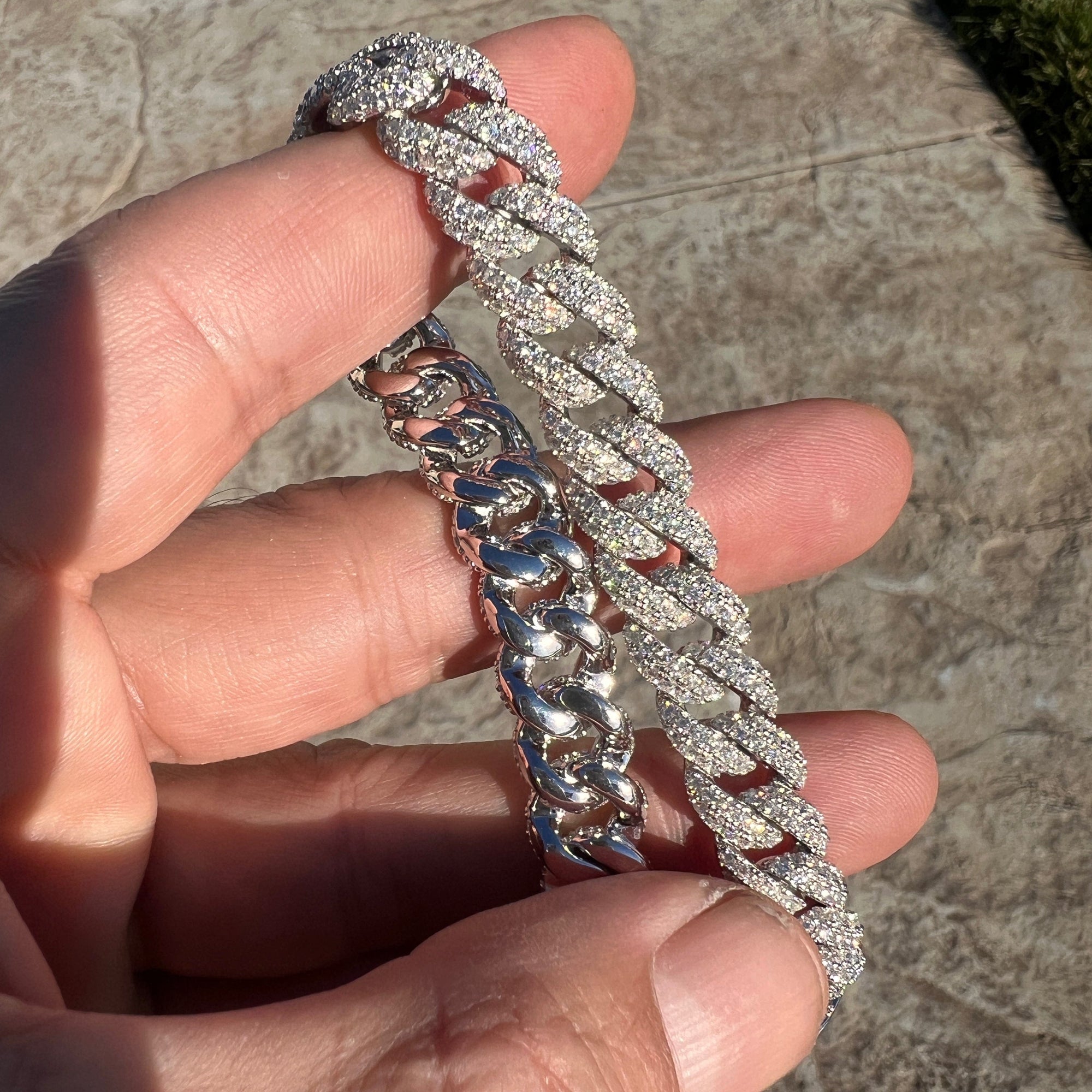 925 Rhodiniert Sterlingsilber Miami Kubanisches Glied Kette Halskette 193726913399