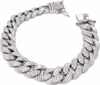 925 Sterling Silver Miami Cuban Link Moissanite Bracelet 9MM 8" Inch