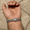 925 Sterling Silver Miami Cuban Link Moissanite Bracelet 9MM 8" Inch