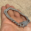 925 Sterling Silver Miami Cuban Link Moissanite Bracelet 9MM 8" Inch
