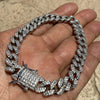 925 Sterling Silver Miami Cuban Link Moissanite Bracelet 9MM 8" Inch