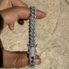 925 Sterling Silver Miami Cuban Link Moissanite Bracelet 9MM 8" Inch