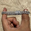 925 Sterling Silver Miami Cuban Link Moissanite Bracelet 9MM 8" Inch