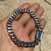 925 Sterling Silver Miami Cuban Link Moissanite Bracelet 9MM 8" Inch
