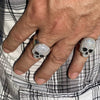 925 Sterling Silver Micro Pave Iced Death Skull Ring