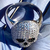 925 Sterling Silver Micro Pave Iced Death Skull Ring