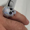 925 Sterling Silver Micro Pave Iced Death Skull Ring