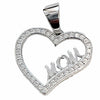 925 Sterling Silver Moissanite Mom Heart Shape Love Pendant Necklace