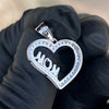 925 Sterling Silver Moissanite Mom Heart Shape Love Pendant Necklace