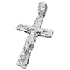 925 Sterling Silver Nugget Jesus Crucifix Cross Flooded Out CZ Iced Pendant